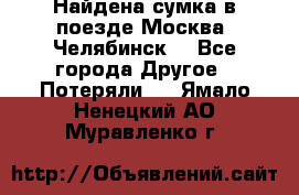 Найдена сумка в поезде Москва -Челябинск. - Все города Другое » Потеряли   . Ямало-Ненецкий АО,Муравленко г.